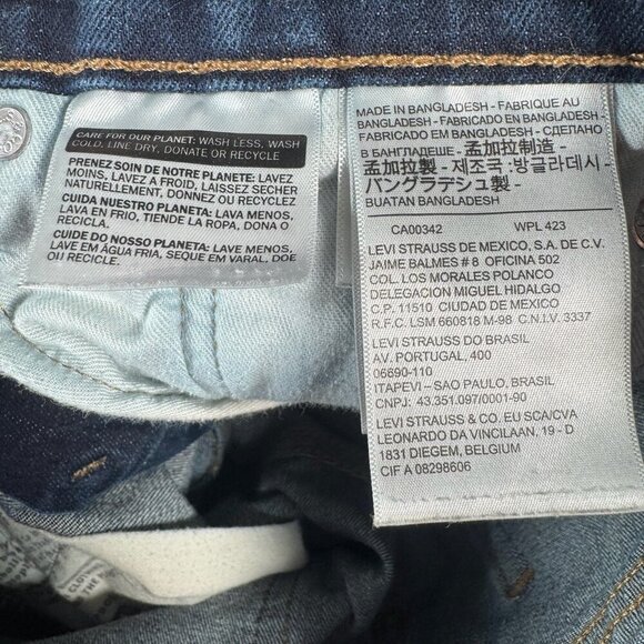 Levis Jeans Mens 31 Blue 511 Slim Straight Mid Rise Dark Wash Stretch - Picture 4 of 13
